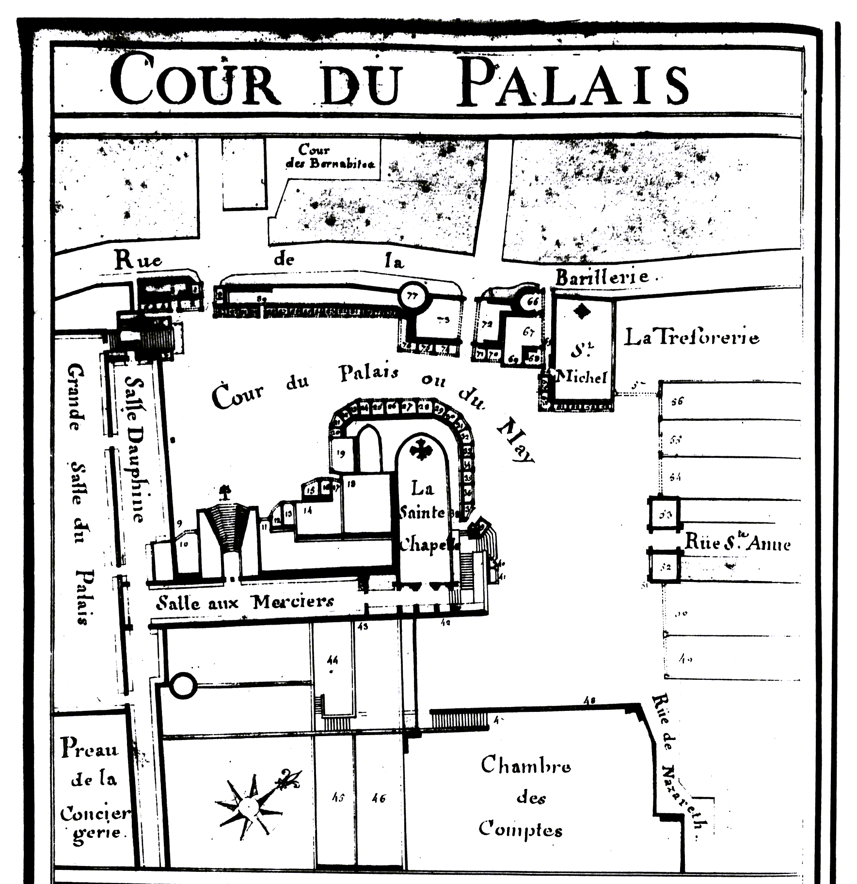map of the courtyard of the "Palais"