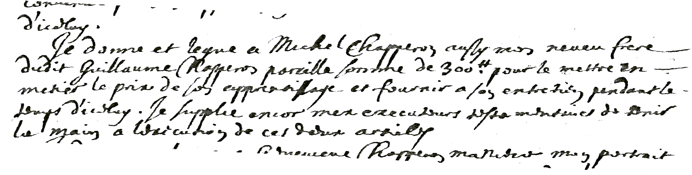 Chapperon's handwriting