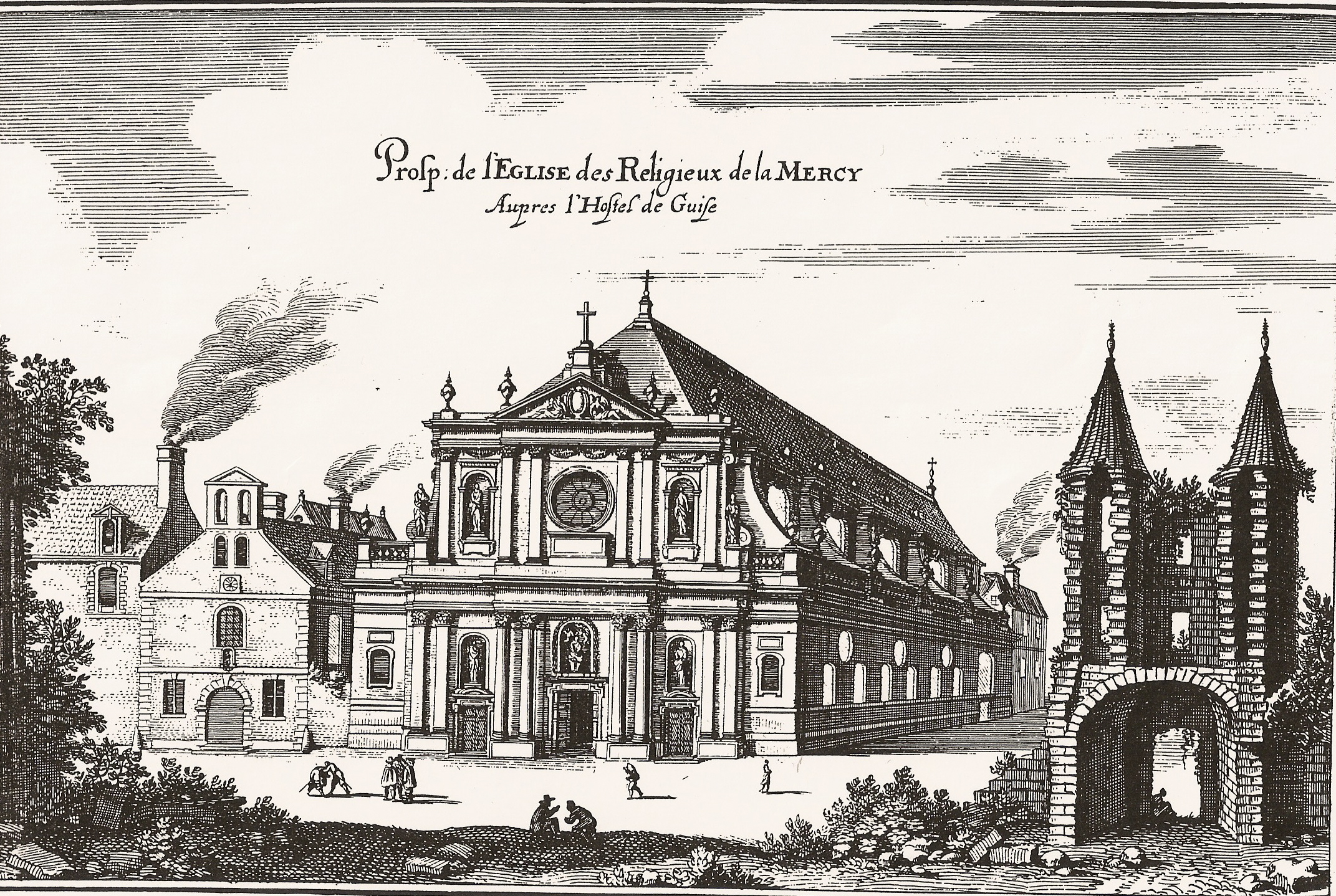 Gaspard Merian's engraving of the Mercy church